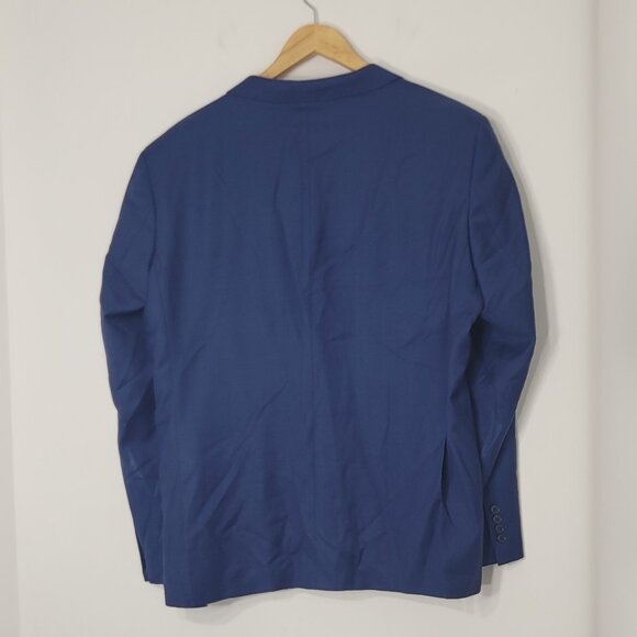 Orvieto Vintage Men's Navy Blue 100% Wool Lapel Collar Two Button Blazer Sz 48R - Picture 2 of 12